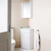 Hudson Reed - Design Gloss White Corner Mirror Cabinet With One Shelf