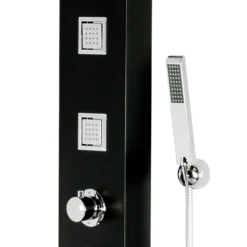 Maverick Tower Shower Panel (Thermostatic) - Black -Bathroom Products Shop maverickthermostaticshowerpanelblackbsp001d2
