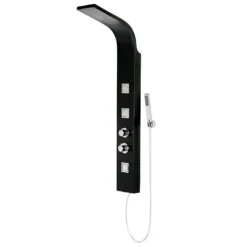 Maverick Tower Shower Panel (Thermostatic) - Black -Bathroom Products Shop mavericktowershowerpanelthermostaticblackndetail
