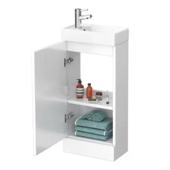 Milan Minimalist Compact Floor Standing Vanity Unit + Knedlington Close Coupled Toilet -Bathroom Products Shop mcfsvkcct n d2