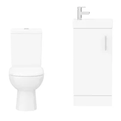 Milan Minimalist Compact Floor Standing Vanity Unit + Knedlington Close Coupled Toilet -Bathroom Products Shop mcfsvkcct n d4