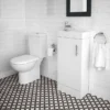 Milan Minimalist Compact Floor Standing Vanity Unit + Knedlington Close Coupled Toilet