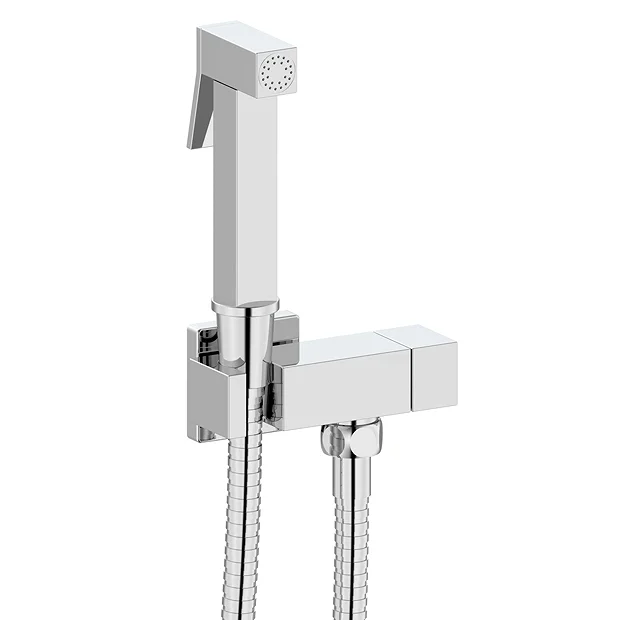 Milan Square Douche Shower Spray Kit With Bar Shut-Off Valve And Hose Chrome 1 Milan Square Douche Shower Spray Kit With Bar Shut-Off Valve And Hose Chrome