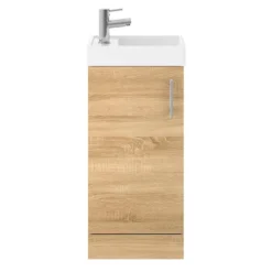 Milan W400 X D222mm Natural Oak Effect Compact Floor Standing Basin Unit 7 Milan W400 X D222mm Natural Oak Effect Compact Floor Standing Basin Unit -Bathroom Products Shop mil005 nd1