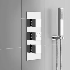 Milan Square Shower Package Incl. Flat Fixed Head + Handset -Bathroom Products Shop milansquareshowerpackageincflatfixedheadhandsetdetail2