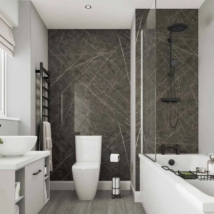 Multipanel Neutrals Collection Dove Grey Bathroom Wall Panel 6 Multipanel Neutrals Collection Dove Grey Bathroom Wall Panel - Image 6
