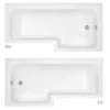 Toreno Vanity Unit Bathroom Suite (inc. Square Shower Bath + Screen)