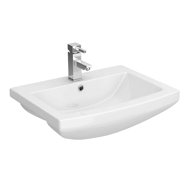 Monza 550mm Semi-Recessed Basin - 1 Tap Hole 1 Monza 550mm Semi-Recessed Basin - 1 Tap Hole