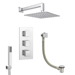 Milan Shower Package (Rainfall Wall Mounted Head, Handset + Freeflow Bath Filler)