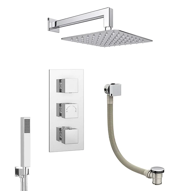 Milan Shower Package (Rainfall Wall Mounted Head, Handset + Freeflow Bath Filler) 1 Milan Shower Package (Rainfall Wall Mounted Head, Handset + Freeflow Bath Filler)
