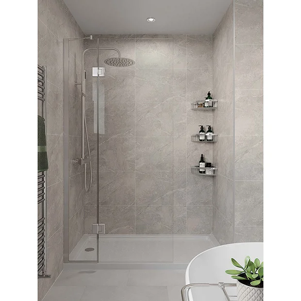 Multipanel Tile Effect Valmasino Marble H2400 X W598mm Bathroom Wall Panel - Hydrolock Tongue And Groove 4 Multipanel Tile Effect Valmasino Marble H2400 X W598mm Bathroom Wall Panel - Hydrolock Tongue And Groove - Image 4