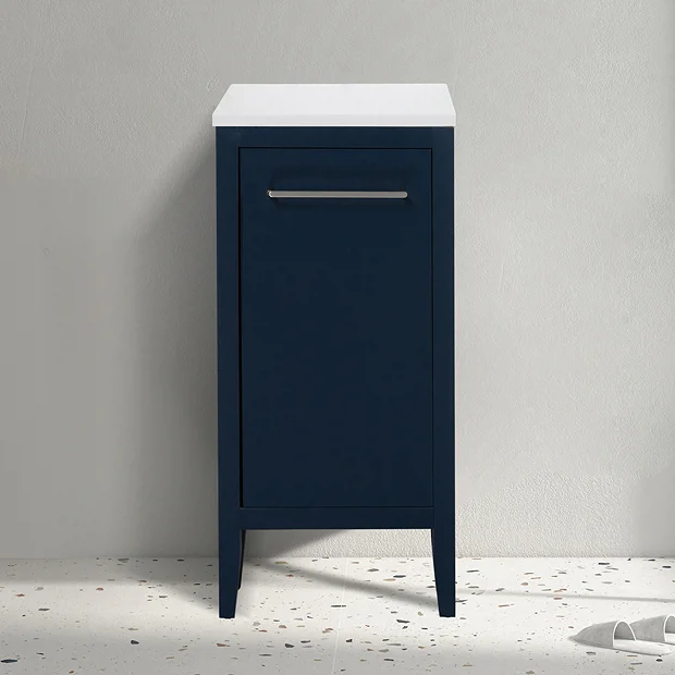 Montrose Indigo Blue Laundry Unit With Chrome Handle 1 Montrose Indigo Blue Laundry Unit With Chrome Handle