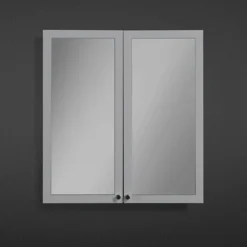 Montrose 600mm Dove Grey Mirrored Cabinet With Chrome Handles -Bathroom Products Shop mtmrmgcp d1