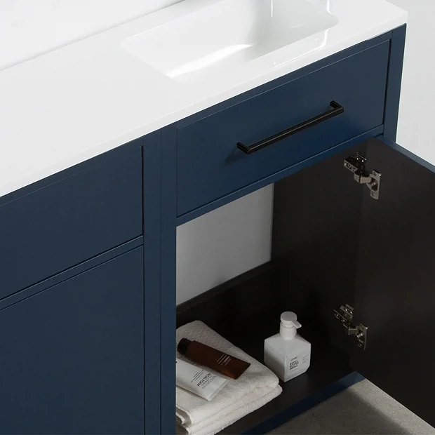 Montrose Indigo Blue Combination Vanity And WC Unit With Matt Black Handles And Flush 1 Montrose Indigo Blue Combination Vanity And WC Unit With Matt Black Handles And Flush