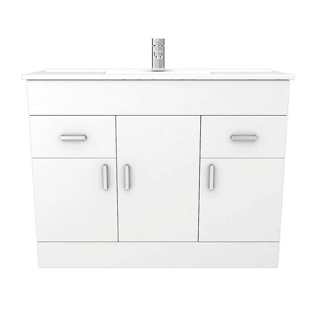 Toreno Vanity Sink With Cabinet - 1000mm Modern High Gloss White 6 Toreno Vanity Sink With Cabinet - 1000mm Modern High Gloss White - Image 6