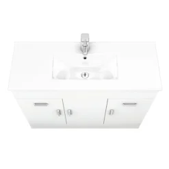 Toreno Vanity Sink With Cabinet - 1000mm Modern High Gloss White