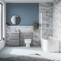 Monza Concrete Effect 500mm Wide Floor Standing Vanity Unit -Bathroom Products Shop mz6cnfs1 d2