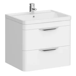 Monza Gloss White Wall Hung Sink Vanity Unit + Square Toilet Package -Bathroom Products Shop mzwhtwhvtp d1