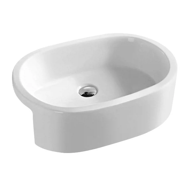 Hudson Reed 570mm Oval Semi-Recessed Basin 1 Hudson Reed 570mm Oval Semi-Recessed Basin