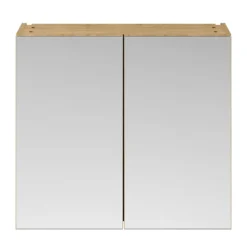 Brooklyn 800mm Natural Oak Bathroom Mirror Cabinet - 2 Door -Bathroom Products Shop off319 d2