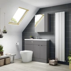 Hudson Reed 600x255mm Gloss Grey Compact WC Unit