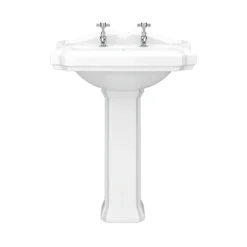 Oxford Ceramic Traditional Basin & Pedestal Set -Bathroom Products Shop oxbd2