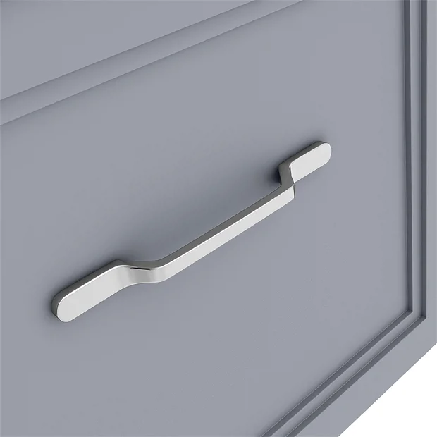 Period Bathroom Co. Wall Hung Vanity - Matt Grey - 500mm 2 Drawer With Chrome Handles 1 Period Bathroom Co. Wall Hung Vanity - Matt Grey - 500mm 2 Drawer With Chrome Handles