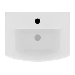 Nuie Asselby Cloakroom Basin 1TH With Pedestal (500 X 375mm)