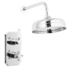 Nuie Edwardian Twin Concealed Thermostatic Shower Valve With 8" Apron Fixed Head