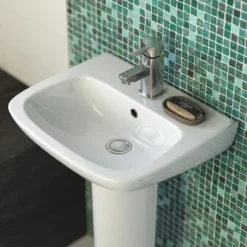 Nuie Renoir Compact Basin & Semi Pedestal - 1 Tap Hole -Bathroom Products Shop premierrenoircompactbasinsemipedestal1tapholed1