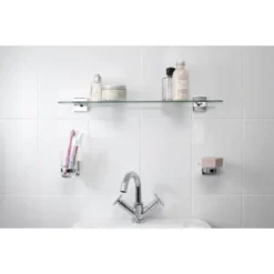 Croydex Chester Flexi-Fix Glass Shelf -Bathroom Products Shop qm441441 d1