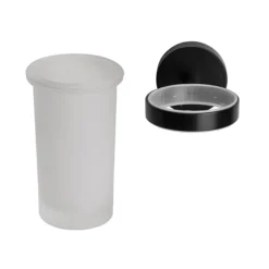 Croydex Black Epsom Flexi-Fix Tumbler & Holder