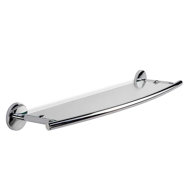 Croydex - Hampstead Glass Shelf - Chrome 2 Croydex - Hampstead Glass Shelf - Chrome - Image 2