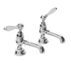 Imperial Radcliffe Chrome 1/2" Basin Pillar Taps With White Levers