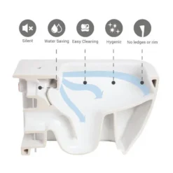 RAK Resort Mini Rimless Close Coupled BTW Toilet + Quick Release Soft Close Urea Seat