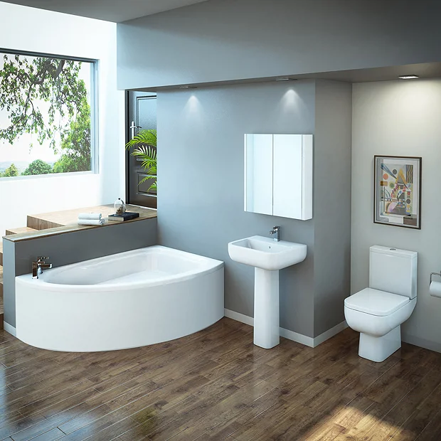RAK Series 600 Bathroom Suite With Orlando Corner Bath - Right Hand Option 2 RAK Series 600 Bathroom Suite With Orlando Corner Bath - Right Hand Option - Image 2