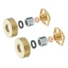 Arezzo Round Easy Fix Bar Shower Fixing Bracket Brushed Brass