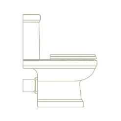 Burlington Riviera Close Coupled Open Back Toilet With Soft Close Seat