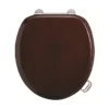 Burlington Bar Hinged Mahogany Toilet Seat With Lift Handles