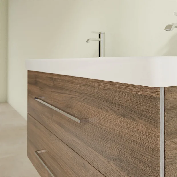 Villeroy & Boch Villeroy And Boch Avento Arizona Oak 1000mm Wall Hung 2-Drawer Double Vanity Unit 5 Villeroy & Boch Villeroy And Boch Avento Arizona Oak 1000mm Wall Hung 2-Drawer Double Vanity Unit - Image 5