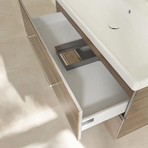 Villeroy & Boch Villeroy And Boch Avento Arizona Oak 1000mm Wall Hung 2-Drawer Double Vanity Unit 1 Villeroy & Boch Villeroy And Boch Avento Arizona Oak 1000mm Wall Hung 2-Drawer Double Vanity Unit