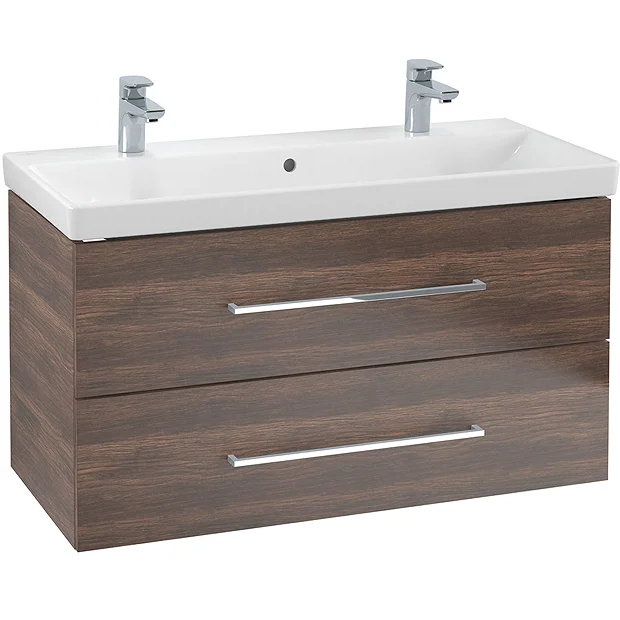 Villeroy & Boch Villeroy And Boch Avento Arizona Oak 1000mm Wall Hung 2-Drawer Double Vanity Unit 2 Villeroy & Boch Villeroy And Boch Avento Arizona Oak 1000mm Wall Hung 2-Drawer Double Vanity Unit - Image 2