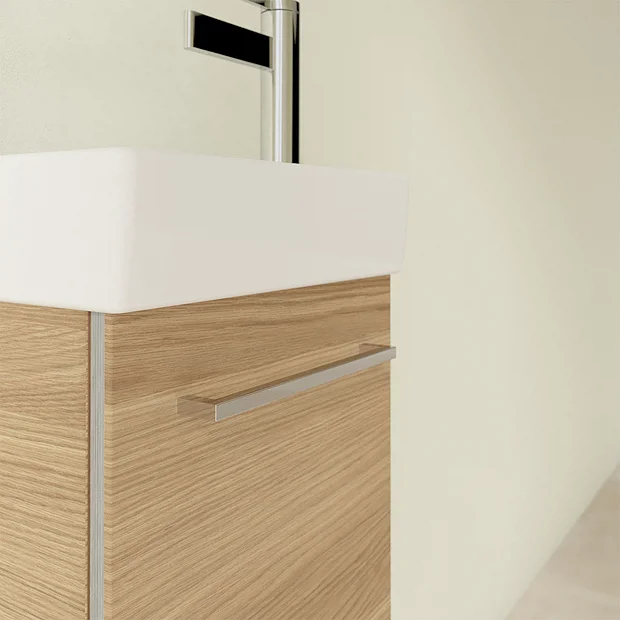 Villeroy & Boch Villeroy And Boch Avento Nordic Oak 360mm Wall Hung Vanity Unit With Left Bowl Basin 1 Villeroy & Boch Villeroy And Boch Avento Nordic Oak 360mm Wall Hung Vanity Unit With Left Bowl Basin