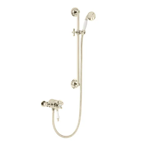 Heritage Hartlebury Exposed Shower With Premium Flexible Riser Kit - Vintage Gold 1 Heritage Hartlebury Exposed Shower With Premium Flexible Riser Kit - Vintage Gold