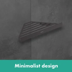 Hansgrohe AddStoris Matt Black Corner Shower Basket 6 Hansgrohe AddStoris Matt Black Corner Shower Basket -Bathroom Products Shop shower lifestly 2