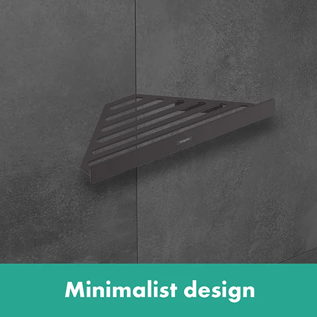 Hansgrohe AddStoris Matt Black Corner Shower Basket 3 Hansgrohe AddStoris Matt Black Corner Shower Basket - Image 3