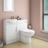 Sienna W920 X D200mm High Gloss White Vanity Unit Cloakroom Suite + D-shaped Pan