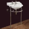 Silverdale Victorian Cloakroom Basin With Chrome Stand (530mm Wide - 2 Tap Hole)