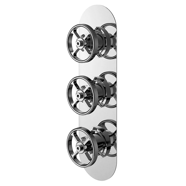 Hudson Reed Revolution Industrial Triple Concealed Thermostatic Shower Valve 1 Hudson Reed Revolution Industrial Triple Concealed Thermostatic Shower Valve