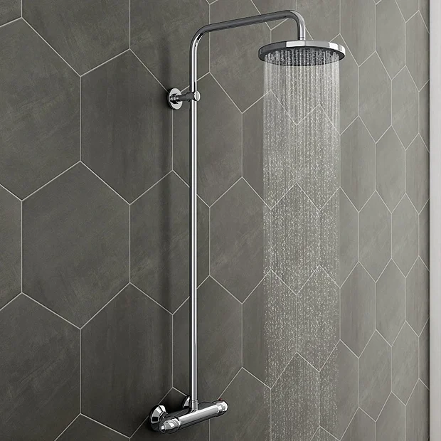 Cruze Modern Round Thermostatic Bar Shower Valve & Riser Kit - Chrome 2 Cruze Modern Round Thermostatic Bar Shower Valve & Riser Kit - Chrome - Image 2